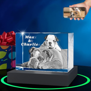 Custom Memorial Crystal with Photo - Laser Etched Sympathy Gift for Mother's Day,Christmas,Pet,Funerals and Family Remembrance,Memorial Engraving for Pet Loss Sympathy