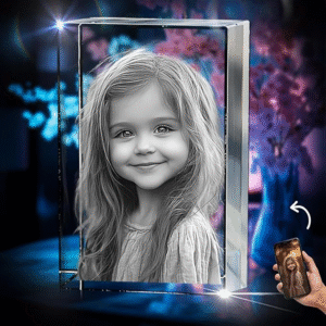 3D Laser Crystal Birthday Gift - Personalized Engraved Photo Keepsake for Kids,Friends,Grandparents and Birthstone Months